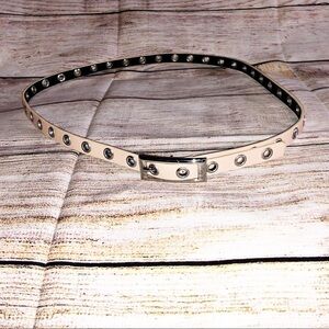 BeBe Light Pink Skinny Belt With Grommets Size L